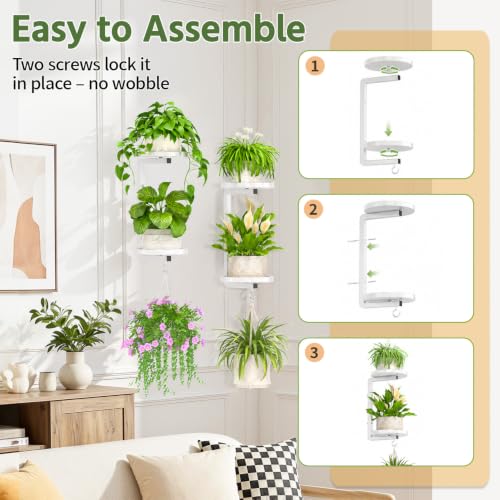 LASZOLA Plant Hanger Holder Window Shelf Wall Mounted Indoor, 2 Pcs White - color: Pure White, size: 2