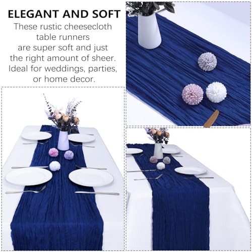 6 Pack Royal Blue Cheesecloth Table Runner 35 x 120 Inch - color: Royal Blue, size: 6 Pcs - 10 Ft