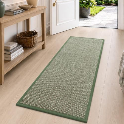 DEXI Ultra Thin Hallway Runner Rug 24x72, Non Slip Entryway Rugs,Green - color: Green, size: 24" X 72" (Runner)