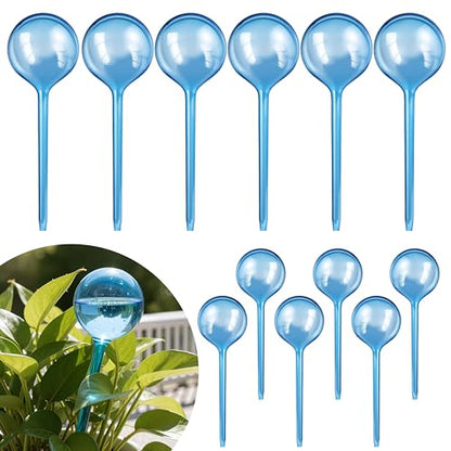 12-Pack Plastic Plant Watering Globes, Self Watering Spikes, Plant Waterer - size: M+S - 12 Pack
