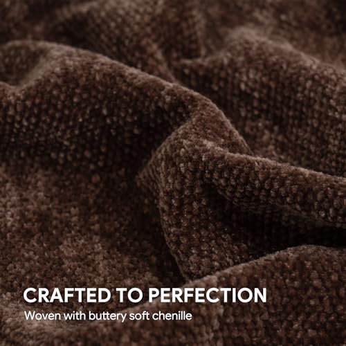 RECYCO Chenille Throw Blanket for Couch, 50"x60", Brown - color: Brown, size: 50'' X 60''