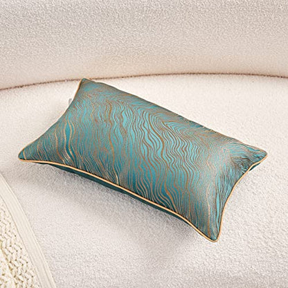 Avigers Lumbar Pillow Cover 12 x 20 Inch, Teal, Rayon Blend, Hidden Zipper - color: Teal, size: 20" x 12" (Pack of 1)