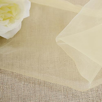 Ufurty 2pcs Willow Leaf Window Curtain Voile Tulle Sheer Vine Curtains - color: Yellow Leaf, size: 39.4"W x 78.7"L (Pack of 2)