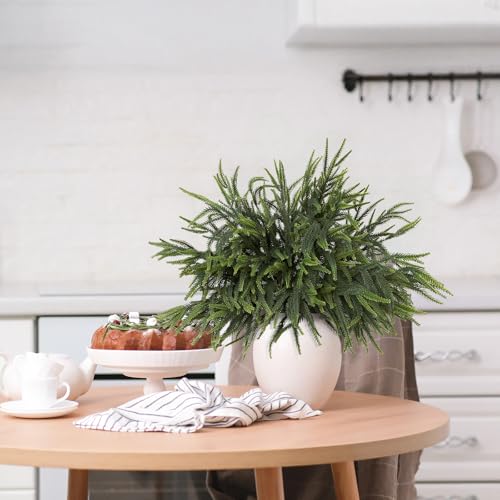 12Pcs Christmas Norfolk Pine Stems, 24'' Real Touch Branches Greenery Picks - color: Green