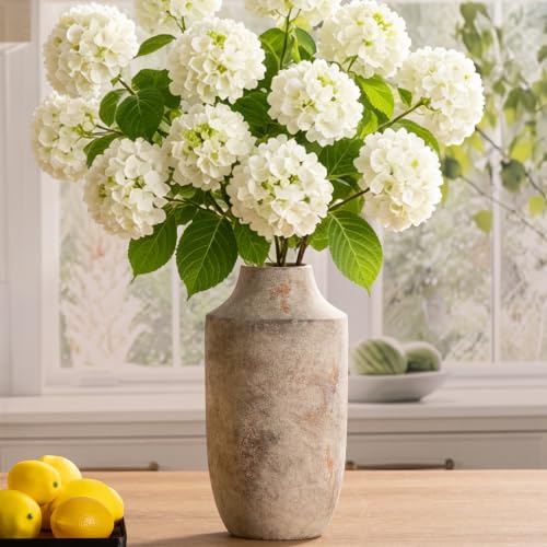 Mitt&Ditt Ceramic Flower Vase, 12.5 inch Tall Off-White Vase, Large Decorative Terracotta Vases, Farmhouse Rustic Pottery Vases for Home Decor, Living Room, Table - color: B-12.5"h-terracotta