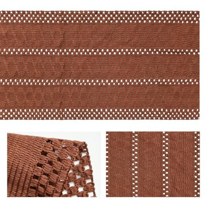 Artoid Mode Caramel Woven Farmhouse Hollow Table Runner 12x48 Inch - color: Caramel, size: 12" x 48", Table Runner