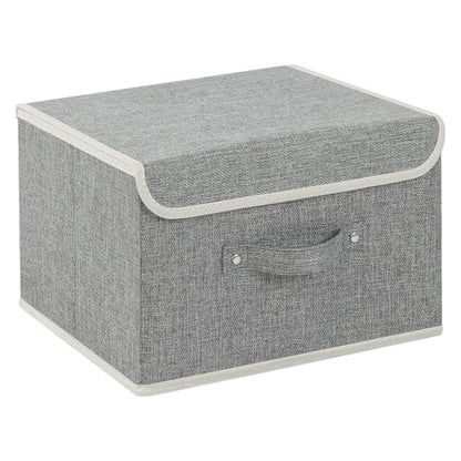 Foldable Fabric Storage Cubes with Lids,Grey 13x9.1x7.9in,1 Pack - color: Grey, size: 13x9.1x7.9in(1-pack)
