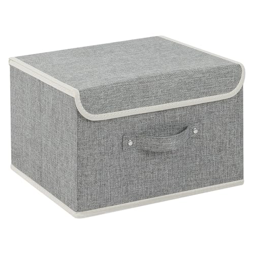 Foldable Fabric Storage Cubes with Lids,Grey 13x9.1x7.9in,1 Pack - color: Grey, size: 13x9.1x7.9in(1-pack)