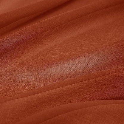 MIULEE Fall Terracotta Sheer Curtains Linen Textured Panels 54X84 Inches - color: Terracotta, size: 54"W x 84"L (Pack of 2)