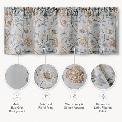 Leeva Linen Textured Kitchen Valances for Windows, 52 x 18, 1 Panel - color: *M11, size: 52"W x 18"L (Pack of 1)