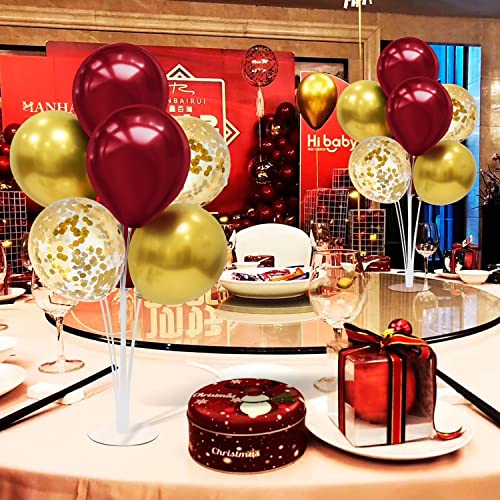 ZJDHPTY 4Set Red Gold Balloon Stand Table Centerpieces Party Decor - color: Red Gold 4
