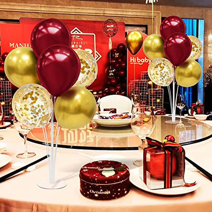 ZJDHPTY 4Set Red Gold Balloon Stand Table Centerpieces Party Decor - color: Red Gold 4