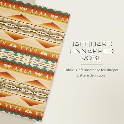 Pendleton Jacquard Unnapped Twin Blanket, 64 x 80 in, Heirloom Virgin Wool - color: Solstice Canyon, size: Twin (64" x 80")
