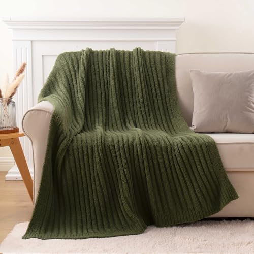 Battilo Olive Green Throw Blankets for Couch, Soft Throw Blanket, 60"x80" - color: Olive Green, size: 60"x80"