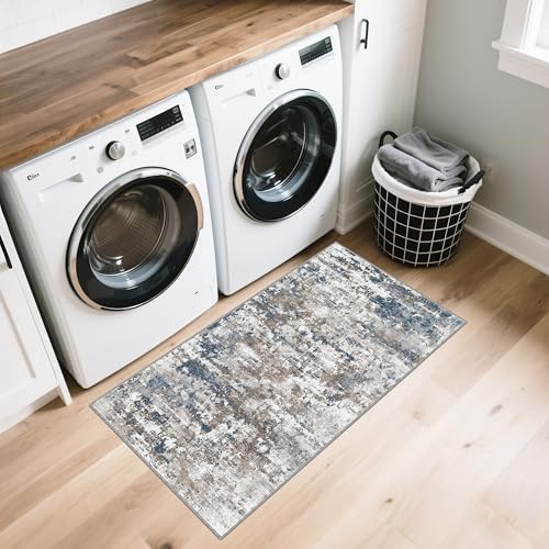 Entryway Runner Rug 2x4ft,Non Slip Carpet Runner,Multi - color: Abstract-multi, size: 2' x 4' (Runner)