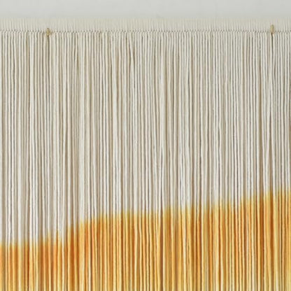 Flber Macrame Wall Hanging Extra Large Dip Dye Boho Wall Decor 57" W*35" L - color: Yellow1