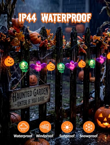 8.5FT Halloween String Lights with 10 LED Dropping Pumpkin/Skull/Bat Lights - color: Dropping Pumpkin/Sull/Bat Lights