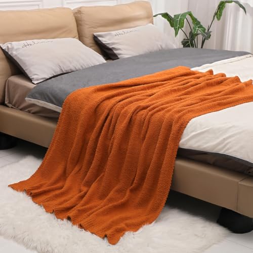 bearberry Knit Throw Blanket 40x50 Caramel Super Soft Plush for Couch - color: Caramel, size: Kids(40″x50″)