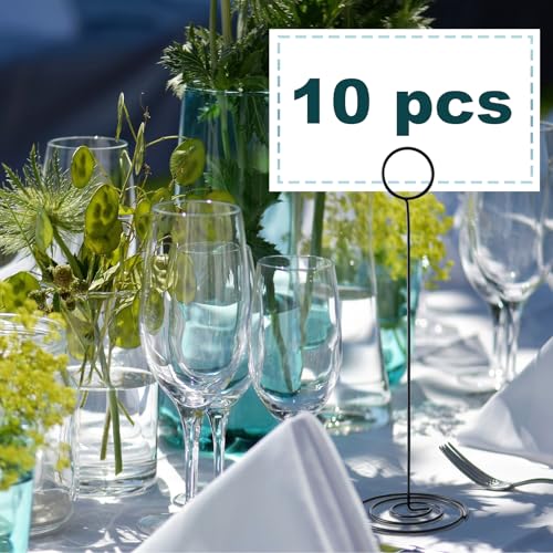 Table Number Holders, 10PCS Place Card Holder, Photo Holder (8.7" Black) - color: Black, size: Extra Large
