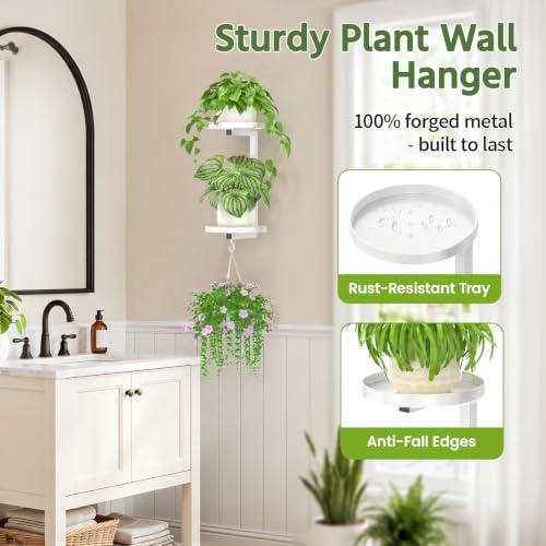 LASZOLA Plant Hanger Holder Window Shelf Wall Mounted Indoor, 2 Pcs White - color: Pure White, size: 2