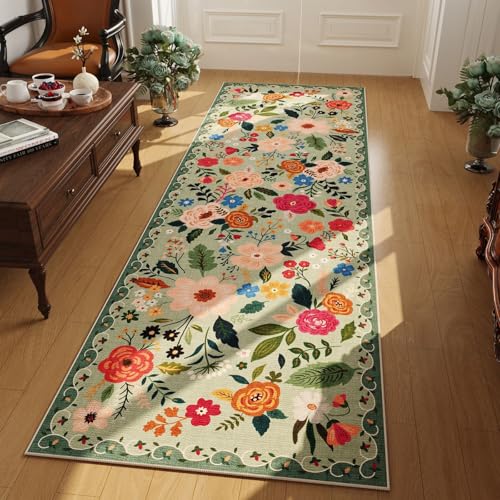 Rugcomf Runner Rug 2x5 Washable, Green - color: Green, size: 2' x 5' (Rectangular)