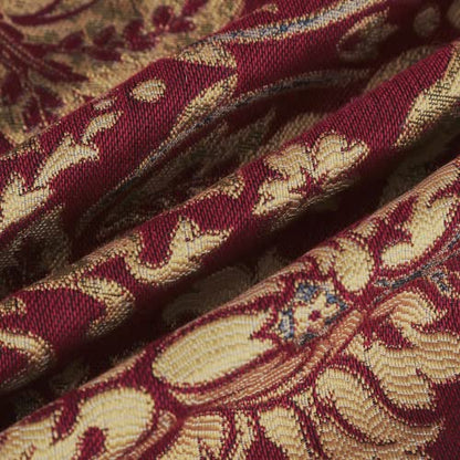 Loom and Mill Luxury Damask Valances for Windows, Burgundy Red, 54"x18" - color: Lafaye-burgundy Red