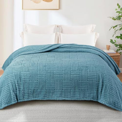 Whale Flotilla Lightweight Fleece Queen Size Blanket for Bed, Slate Blue - color: Slate Blue, size: Queen(90x90 Inch)
