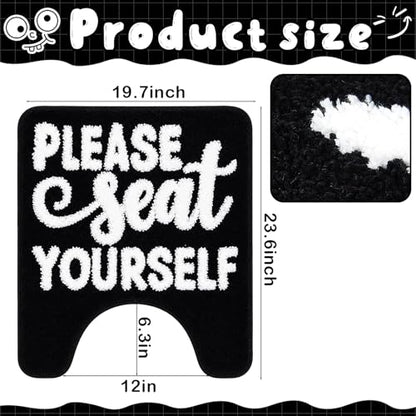 Drydiet U Shaped Toilet Rug Washable Cute Bath Mat 24x20,Frog - style: Please Seat Yourself