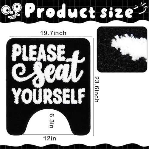 Drydiet U Shaped Toilet Rug Washable Cute Bath Mat 24x20,Frog - style: Please Seat Yourself