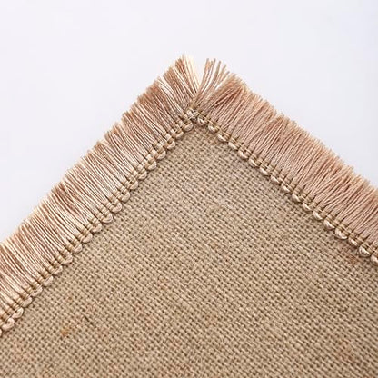 Simple&Opulence Boho Macrame Table Runner - 12 x 60 Inch, Burlap Farmhouse Linen Table Runner with Tassels for Bohemian Rustic Wedding, Bridal Shower, Dinner （Tassels - Brown ） - size: 12"x60", style: Fringe - Brown