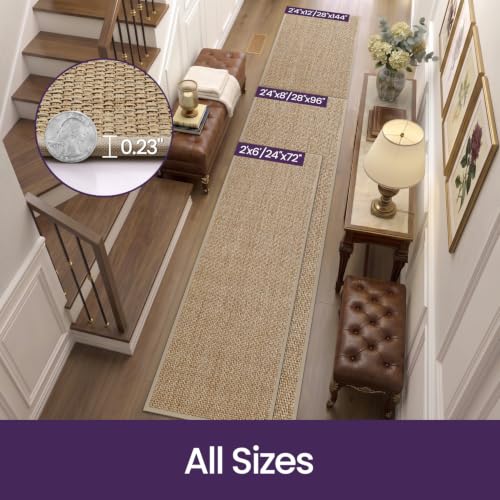 DEXI Ultra Thin Hallway Runner Rug 28x144, Non Slip Entryway Rugs,Beige - color: Beige, size: 28" X 144" (Runner)
