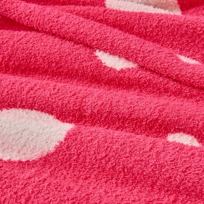 CozeCube Reversible Knit Throw Blanket, Hot Pink White Polka Dot, 50"x60" - color: D-hot Pink and White, size: 50"x60"