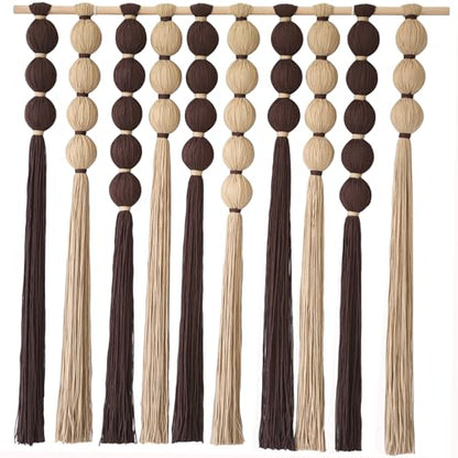 Macrame Wall Hanging Large Boho Wall Decor Natural Brown Khaki 39"W*39"L - color: Brown Khaki