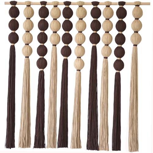 Macrame Wall Hanging Large Boho Wall Decor Natural Brown Khaki 39"W*39"L - color: Brown Khaki