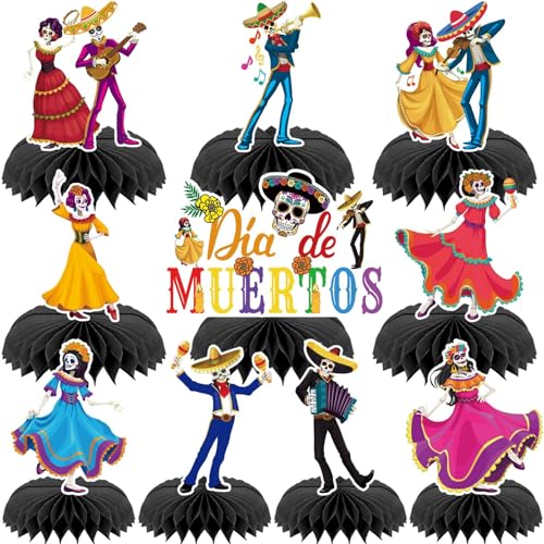 10Pcs Dia De Los Muertos Table Centerpieces Decorations - style: Day of The Dead Style