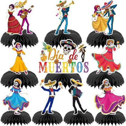10Pcs Dia De Los Muertos Table Centerpieces Decorations - style: Day of The Dead Style