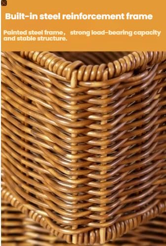 Wicker Storage Baskets for Shelves (Set of 2, Brown) Washable and Durable