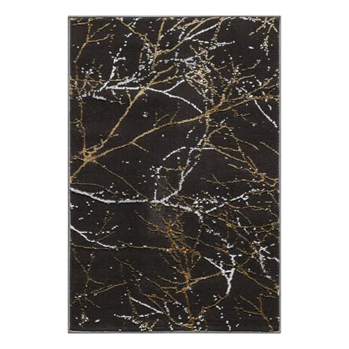 LUXE WEAVERS Modern Abstract Non-Shedding Area Rug Black 2x3 - color: Black, size: 2' x 3' (Rectangular)