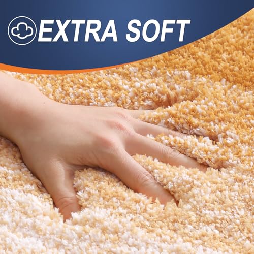 OLANLY Small Bathroom Rugs 24x16, Extra Soft Absorbent Microfiber Bath Rugs - color: Golden Yellow, size: 24" X 16"