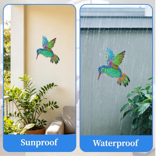 VEWOGARDEN Hummingbird Wall Art, Large Outdoor Metal Hanging Wall Decor for Home Outside Patio Garden Fence Decorations - style: Large Hummingbird