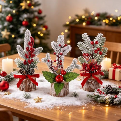 winemana Christmas Table Decorations Indoor Xmas Centerpieces Decor, 6 Pack - size: Style 8