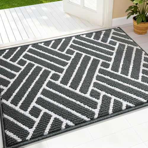 OLANLY Indoor Door Mat 32x20, Low-Profile Dirt Resistant Doormat, Charcoal - color: Charcoal, size: 32" X 20"
