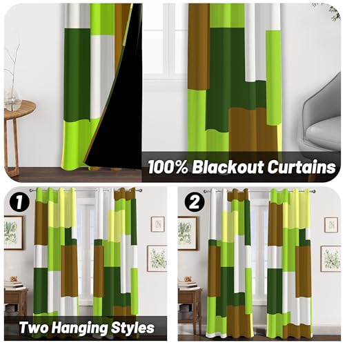 Tyrot Avocado Green Blackout Curtains for Bedroom Living Room 63 inch - color: Avocado Green, size: 52"W x 63"L (Pack of 2)