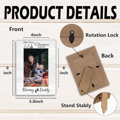 New Mom Dad Gifts Picture Frame, Christmas Baby Photo Frame 4x6 - color: christmas baby