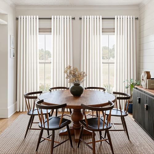Jowels Natural Linen Grommet Curtains 84 Inch Long 2 Panels for Living Room - color: Natural, size: 52"W x 84"L (Pack of 2)