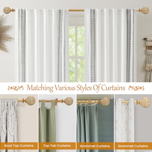 Ycolnaefllr Wood Pinecone Curtain Rod, Farmhouse Heavy Duty, Fits 18-64" - color: Wood, size: 18-64"