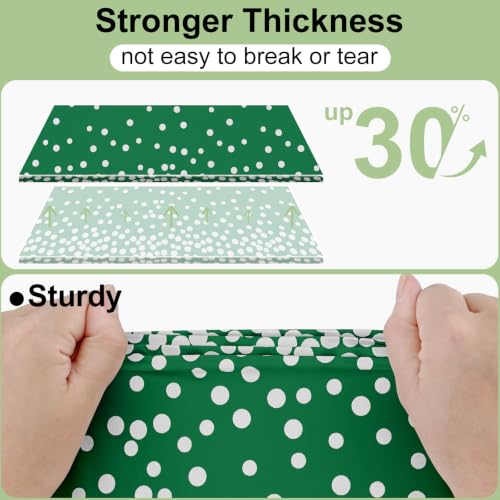 Smiry Disposable Rectangle Plastic 54 x 108 Inch Table Cloth 3 Pack - color: White and Christmas Green