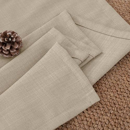 BGment Oatmeal Linen Curtains 63 Inch Length for Living Room - 2 Panels - color: Oatmeal, size: 52"W x 63"L (Pack of 2)