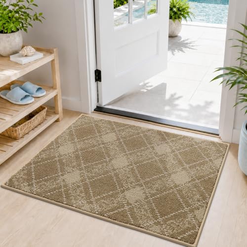 COSY HOMEER Door Mat Non-Slip Absorbent Washable Entrance 24"x36" Taupe - color: Taupe, size: 2' x 3' (Rectangular)