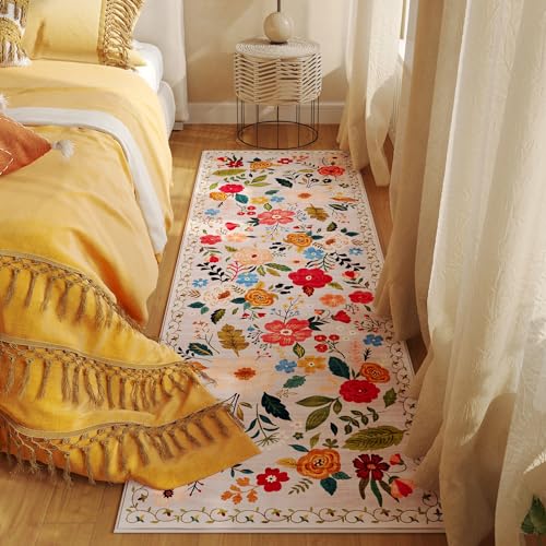 Rugcomf Runner Rug 2x6 Washable, Beige - color: Beige, size: 2' x 6' (Rectangular)